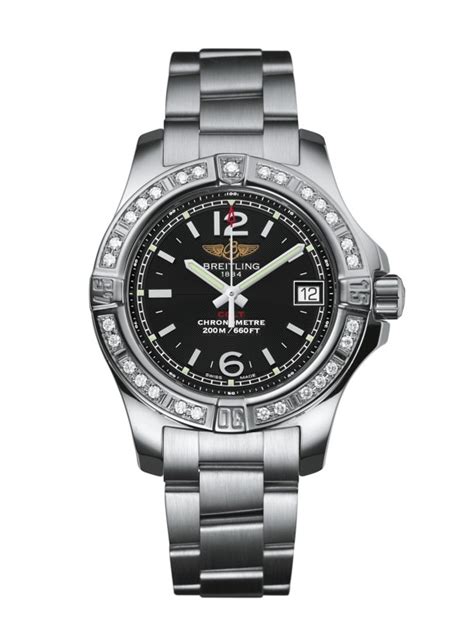 breitling colt lady diamond bezel|Breitling Colt Lady Diamond / Volcano Black / Bracelet • .